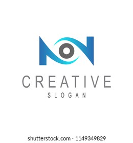 eye letter n logo template