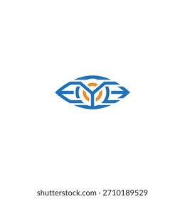 Eye letter typographic logo design.