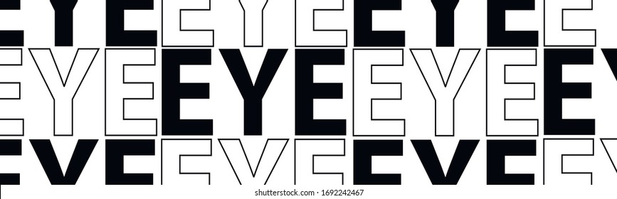 eye lettering. The illustration is isolated on a white background. Can be used for banners and web design.