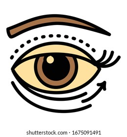 Eye lifting facial icon. Outline eye lifting facial vector icon for web design isolated on white background