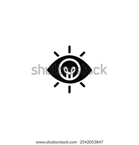 Eye in light bulb vision logo design icon vector on isolated background