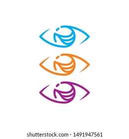eye line art abstract logo icon vector