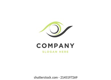 Ilustración vectorial de la plantilla del logotipo de la línea ocular.