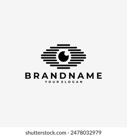 EYE LINE ART STACK BOLD MINIMALIST LOGO ICON ILLUSTRATION