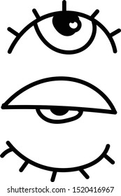 eye  line cartoon doodle set
