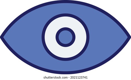 Eye Line Filled Blue Vector Icon Design