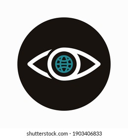 Eye line with globe icon design vector illustration