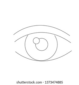 eye line icon. isolated on a white background. Vector illustration. Stroke 