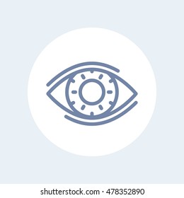 eye line icon isolated on white