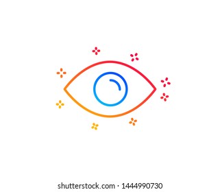 Eye line icon. Look or Optical Vision sign. View or Watch symbol. Gradient design elements. Linear eye icon. Random shapes. Vector