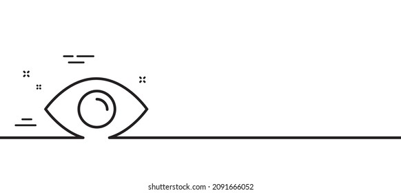 Eye line icon. Look or Optical Vision sign. View or Watch symbol. Minimal line illustration background. Eye line icon pattern banner. White web template concept. Vector