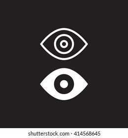 Eye Line Icon, Outline And Solid Vector Illustration, Linear Pictogram Isolated On Black