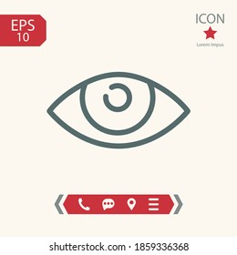 eye line icon, outline vector illustration.
