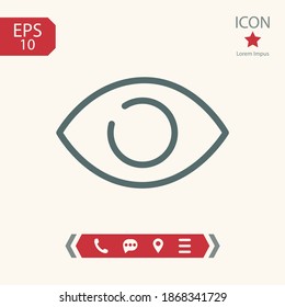 icono de línea ocular, ilustración del vector de contorno.