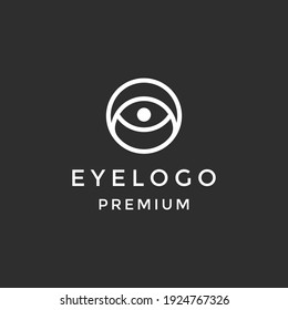 eye line icon  outline vector logo illustration  linear pictogram isolated on black background