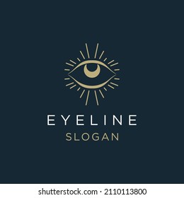 eye line icon outline vector logo illustration linear pictogram isolated