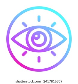 Eye line icon. Pupil, diamond, eyelashes, vision, glasses, iris, cornea, retina, organ. Vector icon for business and advertising