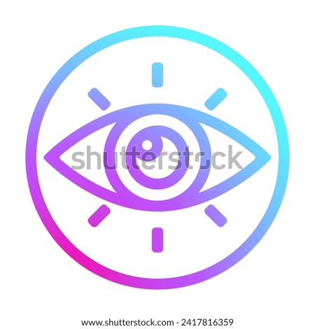 Eye line icon. Pupil, diamond, eyelashes, vision, glasses, iris, cornea, retina, organ. Vector icon for business and advertising