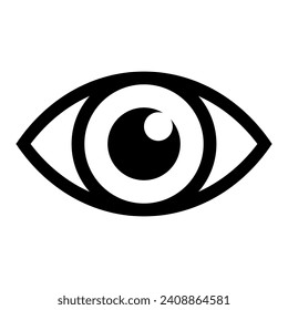 Eye line icon. Pupil, vision, apple, glasses, iris, lens, eyepiece, ophthalmologist, man, camera. Vector icon for business and advertising