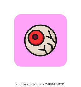 Icono de línea de ojos. Sensorial, iris, retina. Concepto de Halloween. La Ilustración vectorial se puede utilizar para temas como optometría, miedo, anatomía