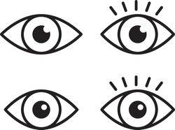 Eye Line Icon Set Of Vector