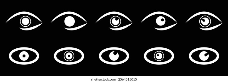 eye line icon set of vector. eye icon.