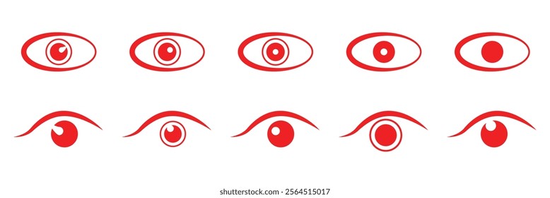 eye line icon set of vector. eye icon.