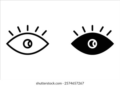eye line icon set of vector
