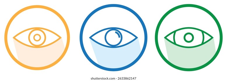 eye line icon set of vector, The eye icon indicates visible or blind     eps 10