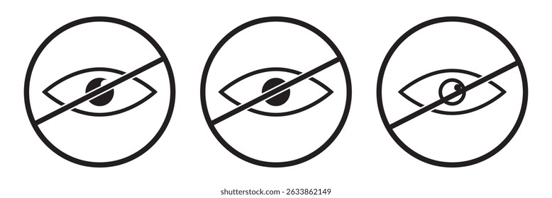eye line icon set of vector, The eye icon indicates visible or blind     eps 10