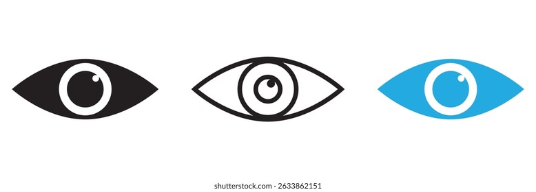eye line icon set of vector, The eye icon indicates visible or blind     eps 10