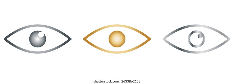eye line icon set of vector, The eye icon indicates visible or blind     eps 10