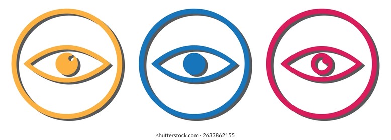 eye line icon set of vector, The eye icon indicates visible or blind     eps 10