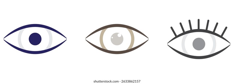 eye line icon set of vector, The eye icon indicates visible or blind     eps 10