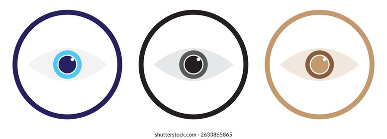 eye line icon set of vector, The eye icon indicates visible or blind eps 10