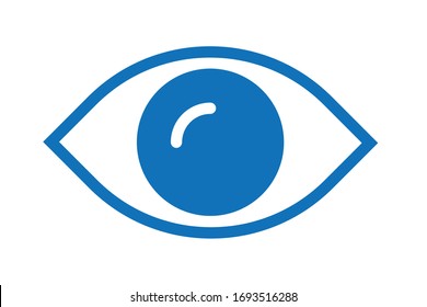 Icono de línea de ojos versión azul vectorial
