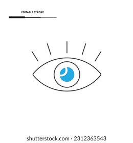 Diseño de vectores de iconos de línea ocular.