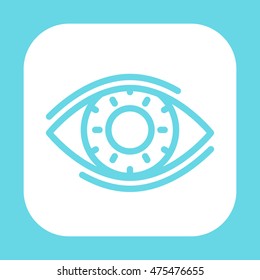 eye line icon, vector pictogram on white, ophthalmology, optics logo element