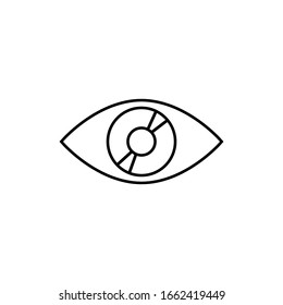 Vektorillustration der Augenlinie Augensymbol. Lineares Design für mobiles Konzept und Webdesign. Augensymbol. Grafiken der Pixel-Vektorillustration - Vektorillustration