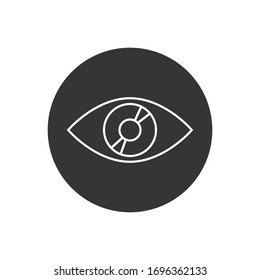 Vector de icono de línea ocular. Símbolo de ojo. Signo de estilo lineal para concepto móvil y diseño web. Ilustración del símbolo ocular. Gráficos vectoriales de píxeles - Vector