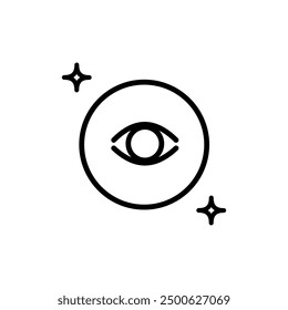 Eye line icon. Vision outline vector logo. Vector Illustration isolated on white background