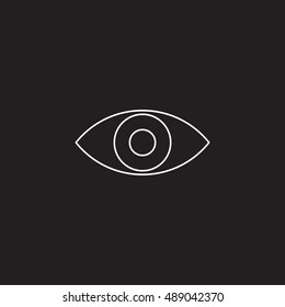 eye line icon, vision outline vector logo illustration, linear pictogram isolated on black