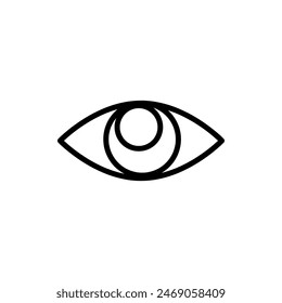 icono de la línea de ojos, signo de la visión ilustración de estilo de moda plana para el Web y el App sobre fondo blanco... eps
