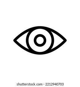 Eye line icon, vision symbol, look pictogram outline design isolated on white background. Optical illustration