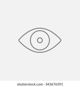 Eye line icon for web, mobile and infographics. Vector dark grey icon isolated on light grey background.