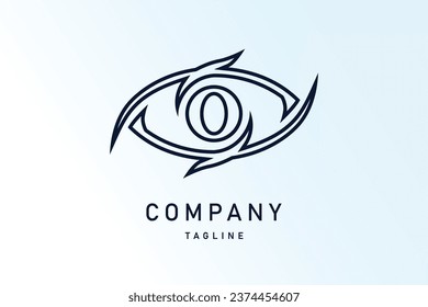 eye line monogram wordmark emblem abstract minimalist modern logo vector illustration