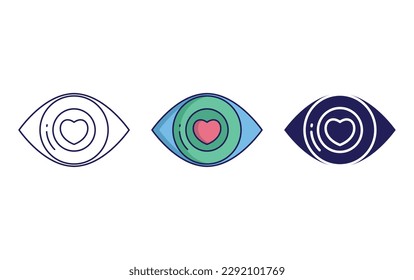 Eye line and solid illustration icon