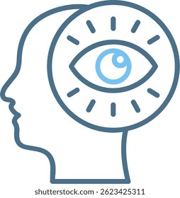 Eye Line Two Colour Icon