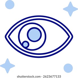 Diseño de icono de Vector de línea de ojos