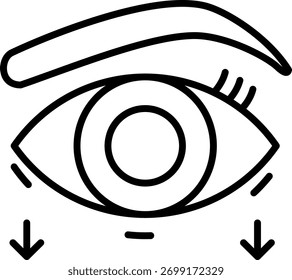 Design de ícone de vetor de linha de olho